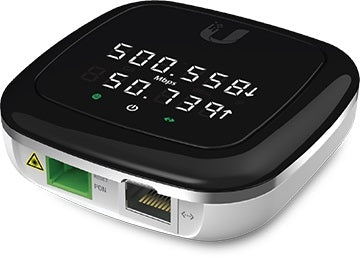 Ubiquiti UFiber UF-NANO GPON Optical Network Unit CPE, Passive PoE Input, LED Display, Wall Mountable