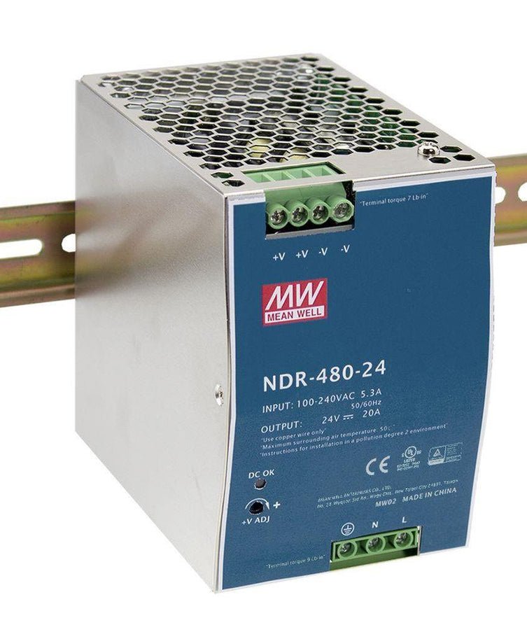 Planet 48V 480W Din-Rail Power Supply (NDR-480-48, adjustable 48-56V DC Output)