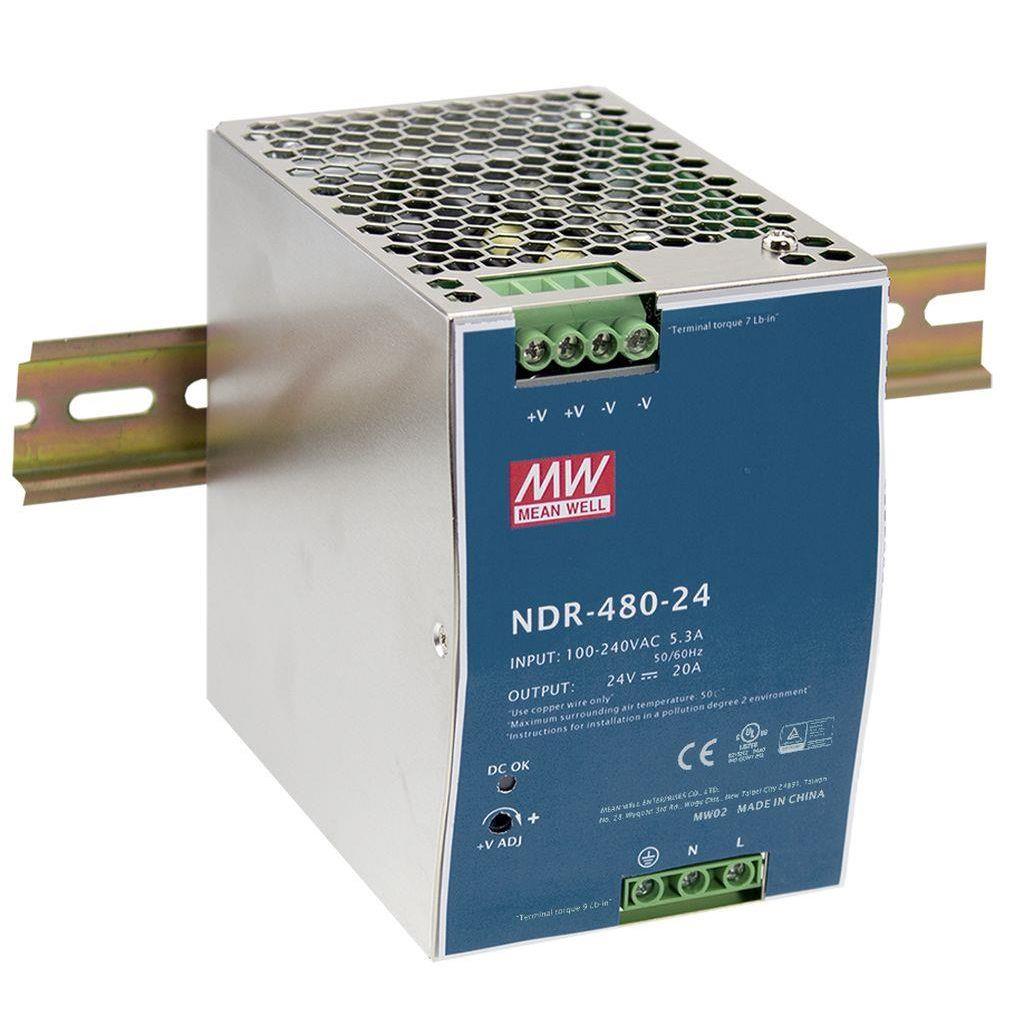 Planet 48V 480W Din-Rail Power Supply (NDR-480-48, adjustable 48-56V DC Output)