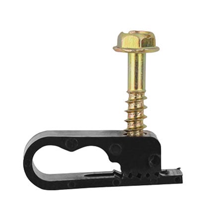 Flexible Screw Clips Dual Cable Pack of 100 Black