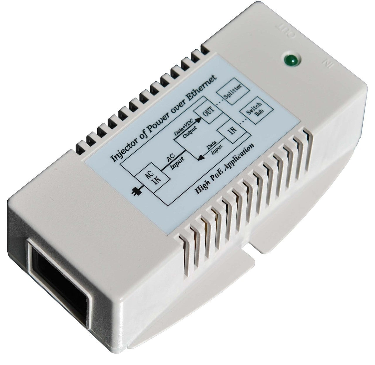 Tycon Systems 56V Gigabit High Power POE Power Inserter - US Power Cord, 35W