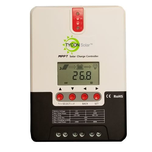 Tycon Solar MPPT Battery Charging Controller Auto Voltage 12/24V Battery 20A