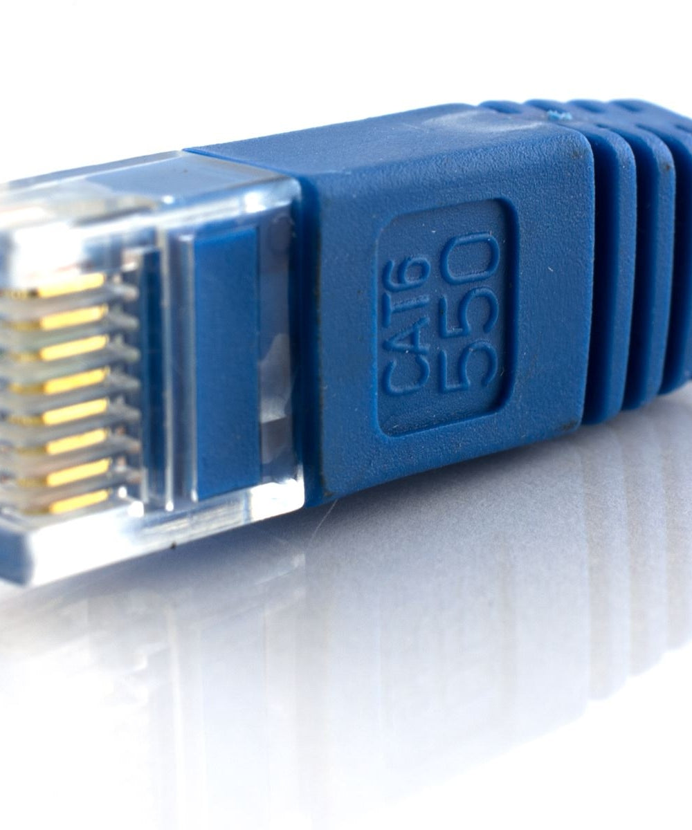 Ethernet Patch Cable RJ45 to RJ45, UTP Cat6, 2FT, Blue Jacket, Molded Boot, 24AWG Stranded