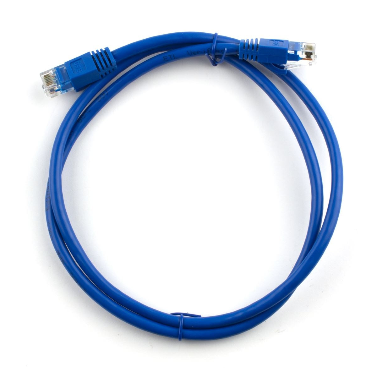 Ethernet Patch Cable RJ45 to RJ45, UTP Cat6, 2FT, Blue Jacket, Molded Boot, 24AWG Stranded