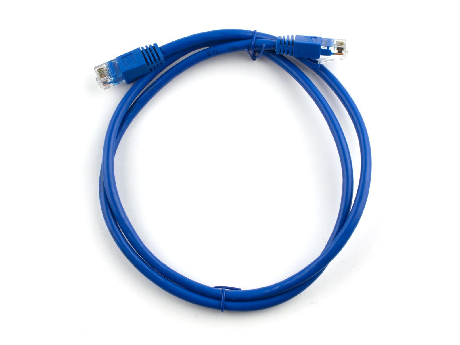 Ethernet Patch Cable RJ45 to RJ45, UTP Cat6, 2FT, Blue Jacket, Molded Boot, 24AWG Stranded