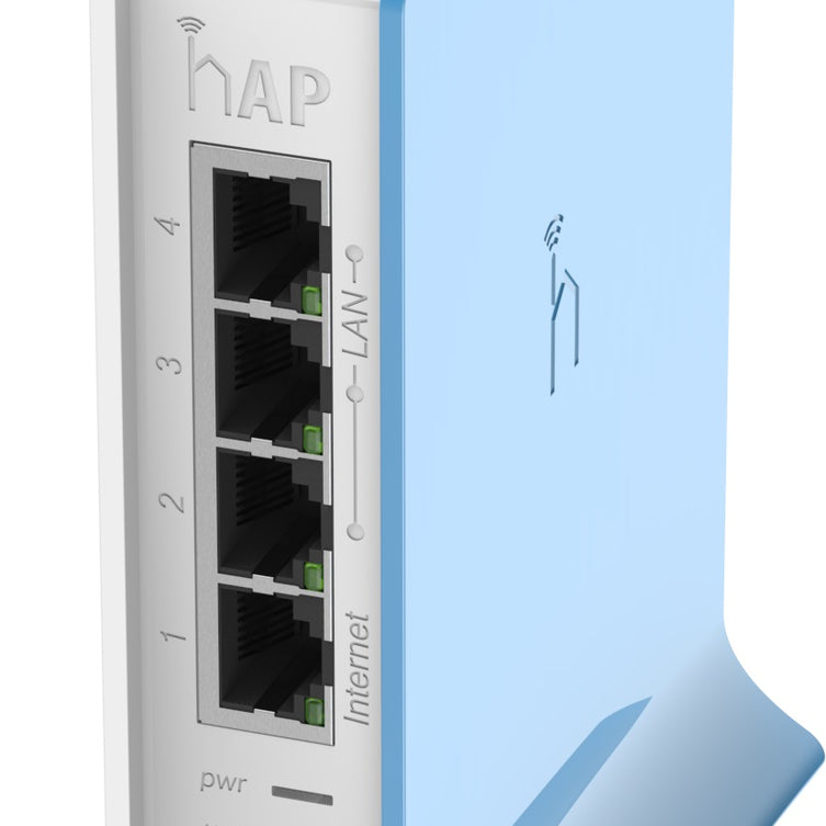 MikroTik RB941-2nD 2.4 GHz hAP Lite Home Access Point, QCA9533-BL3A 650MHz CPU 32MB RAM 4-Port LAN 802.11b/g/n RouterOS L4