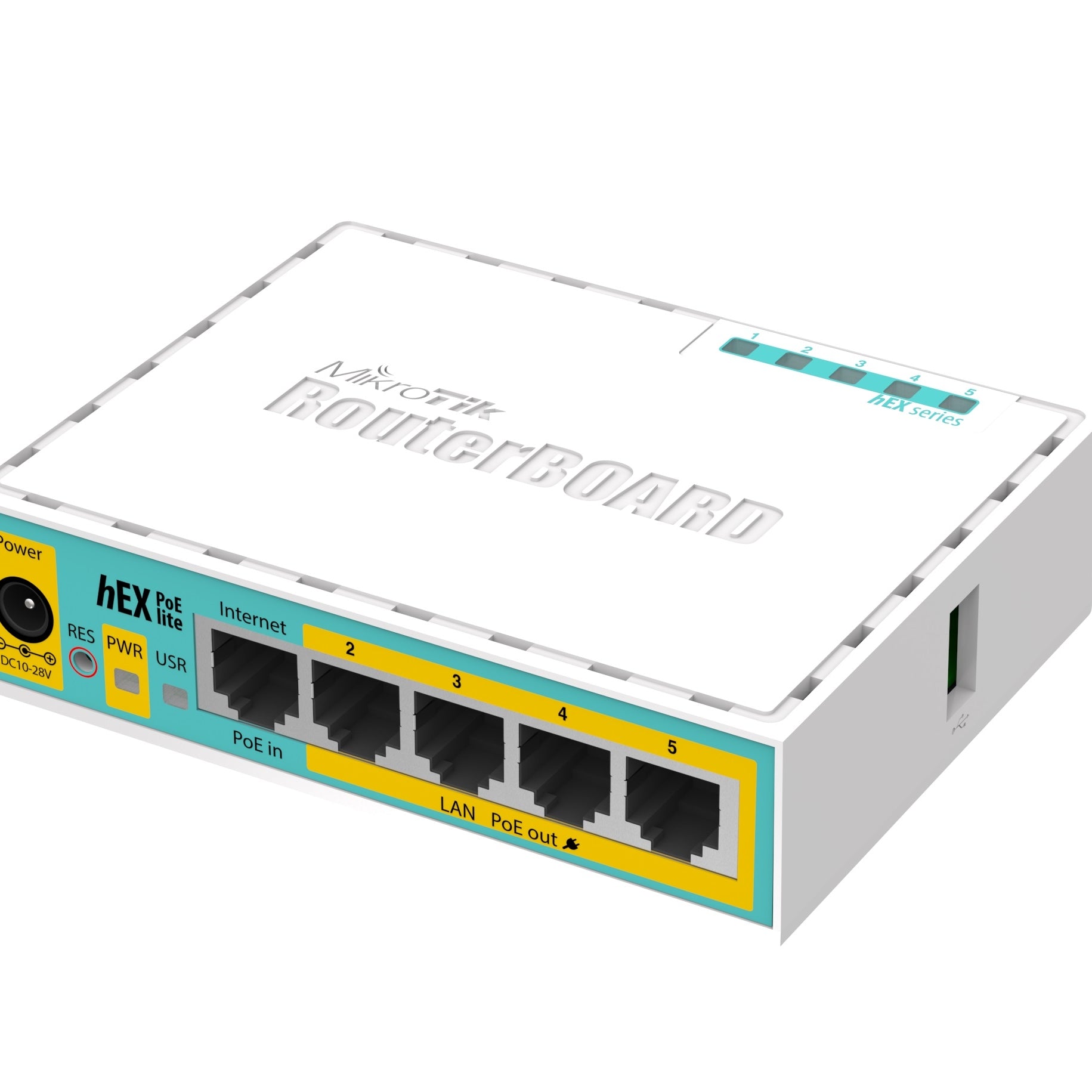 MikroTik RB750UPr2 hEX PoE lite, 650MHz CPU, 64MB RAM, 5 LAN, USB