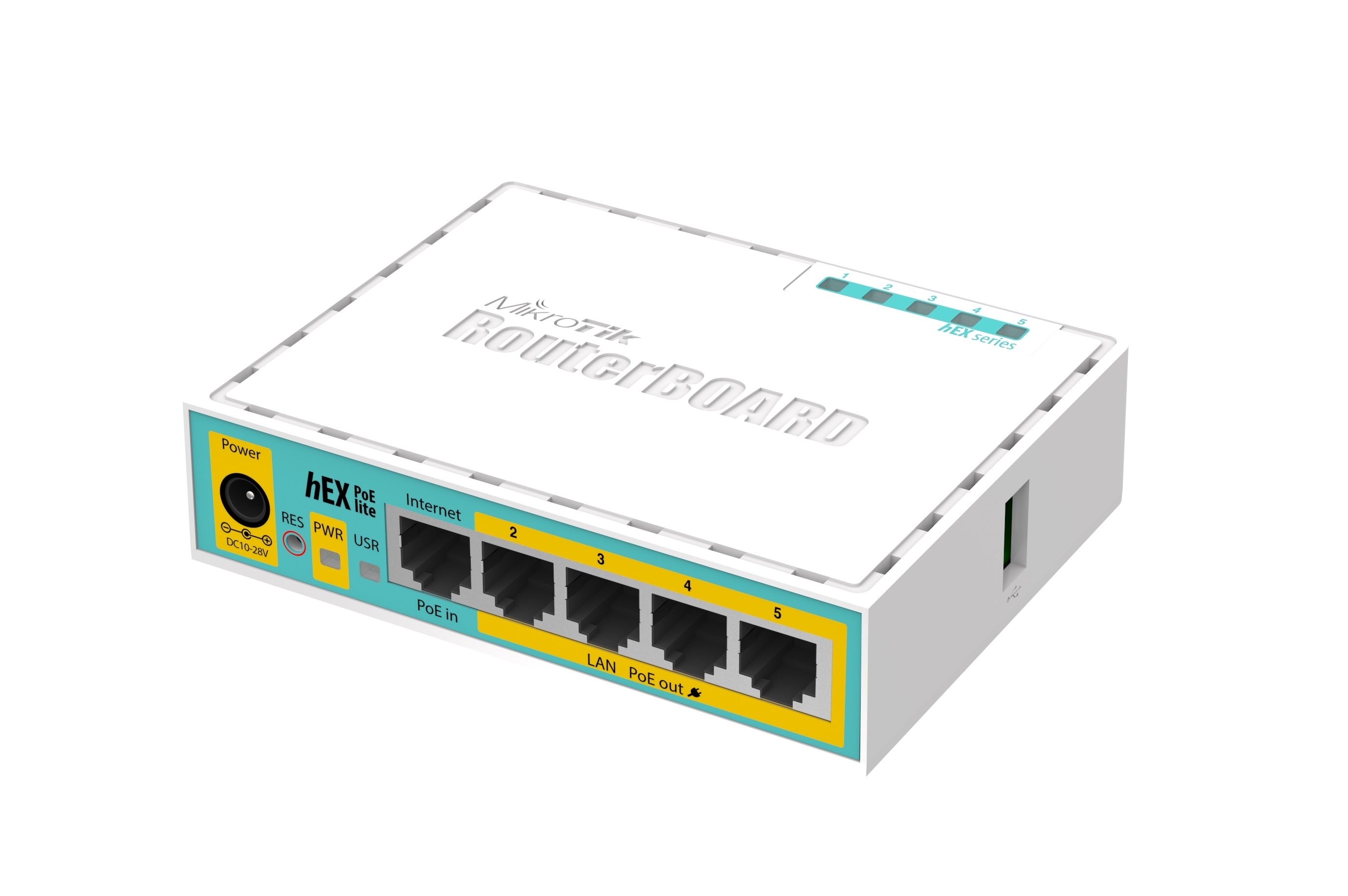 MikroTik RB750UPr2 hEX PoE lite, 650MHz CPU, 64MB RAM, 5 LAN, USB