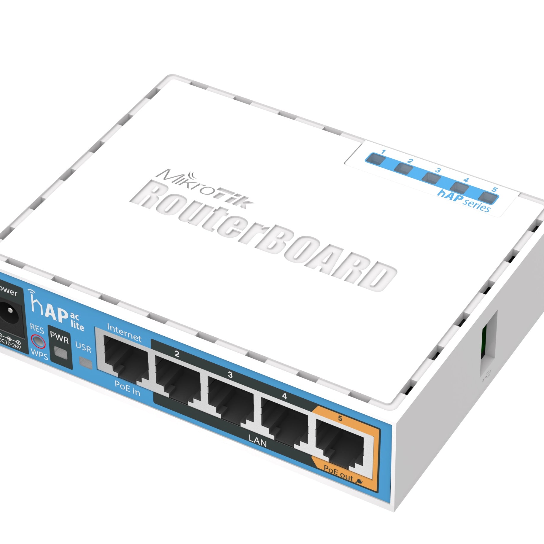 MikroTik RB952Ui-5ac2nD-US Dual-Band 2.4/5GHz AP, 802.11ac, Five Ethernet Ports, PoE Out On Port 5, USB For 3G/4G Support