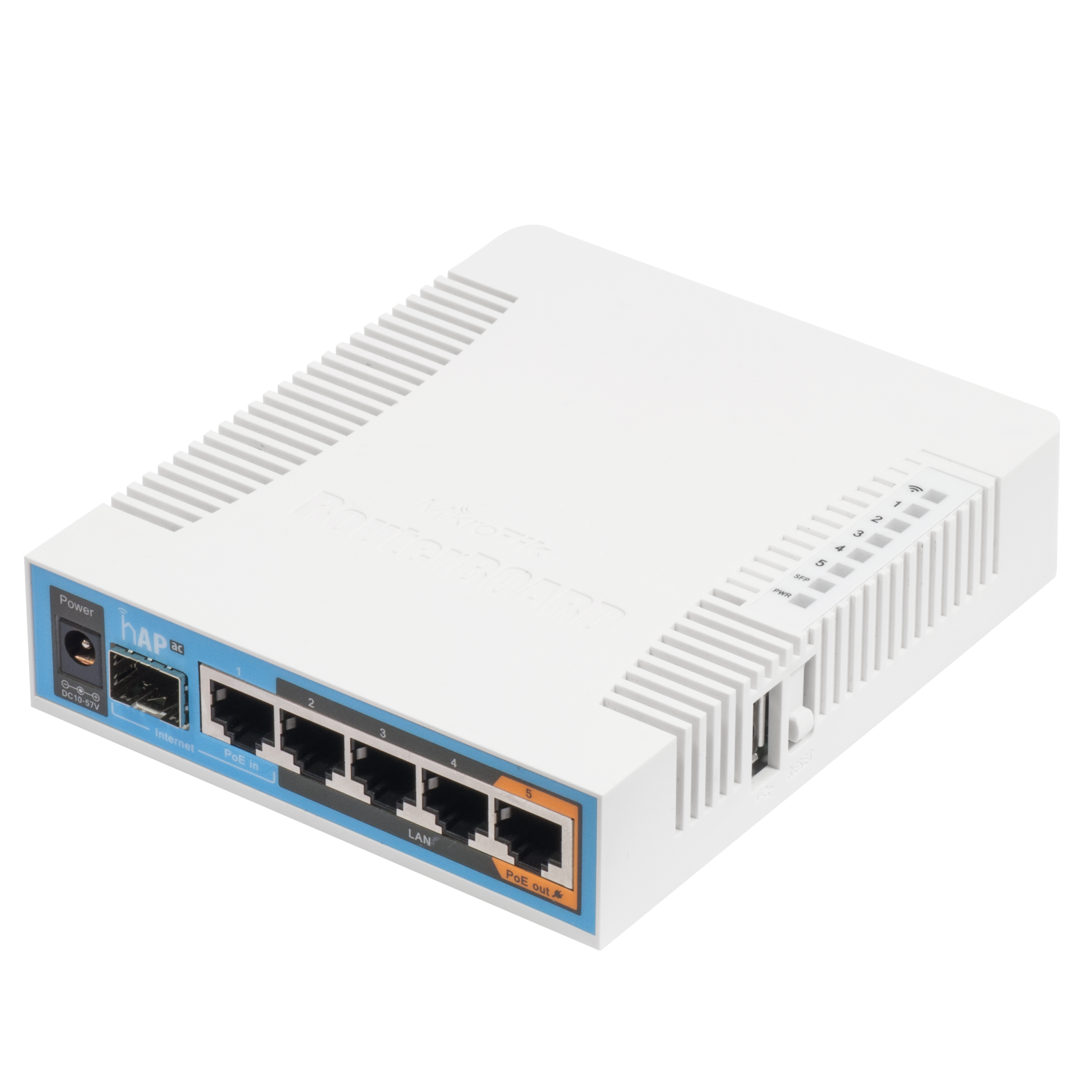 MikroTik hAP ac, 5-Port Gigabit Ethernet Router, Dual Band Indoor Access Point, Integrated Omnidirectional Antennas