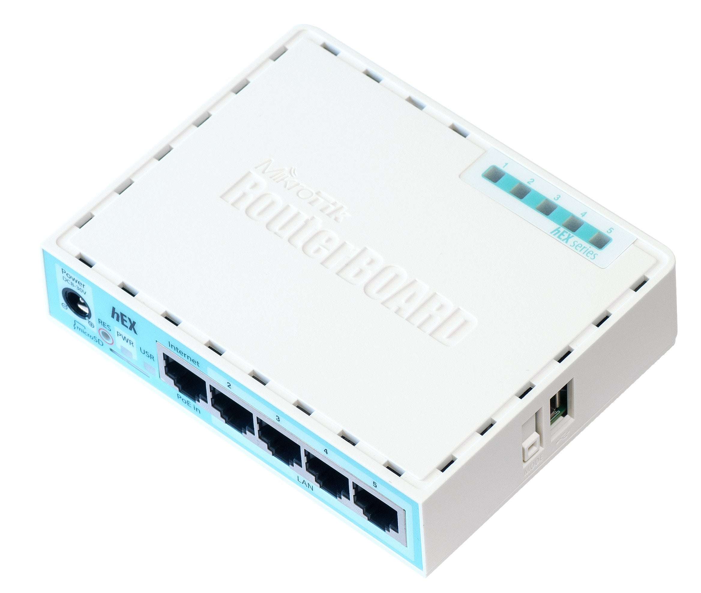 MikroTik RB750Gr3 hEX 5-Port Gigabit Ethernet Router, Dual Core 880MHz CPU, 256MB RAM, USB, microSD, RouterOS L4