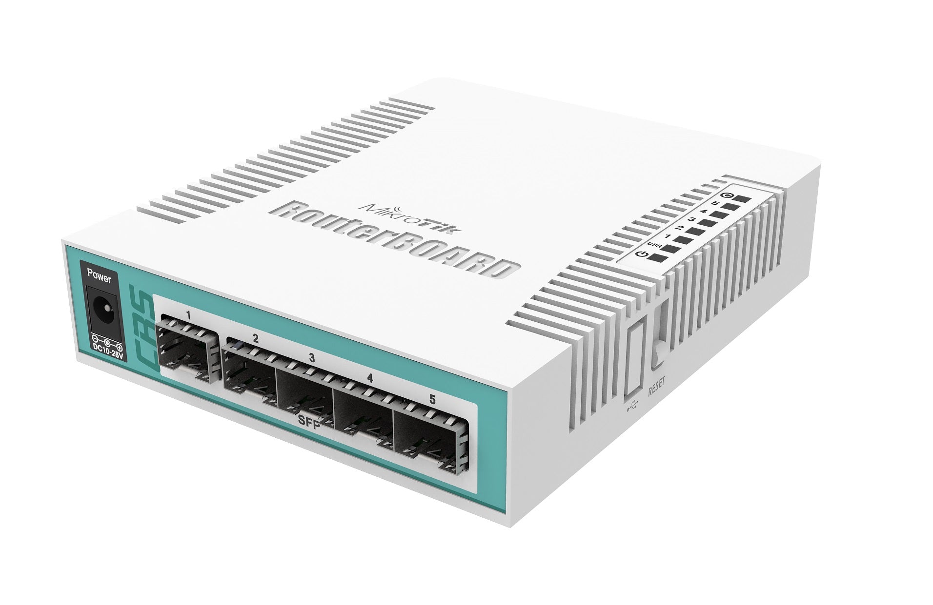MikroTik CRS106-1C-5S Cloud Router Switch, 5x SFP Cages, 1x Combo Port, 400MHz CPU, 128MB RAM, RouterOS L5