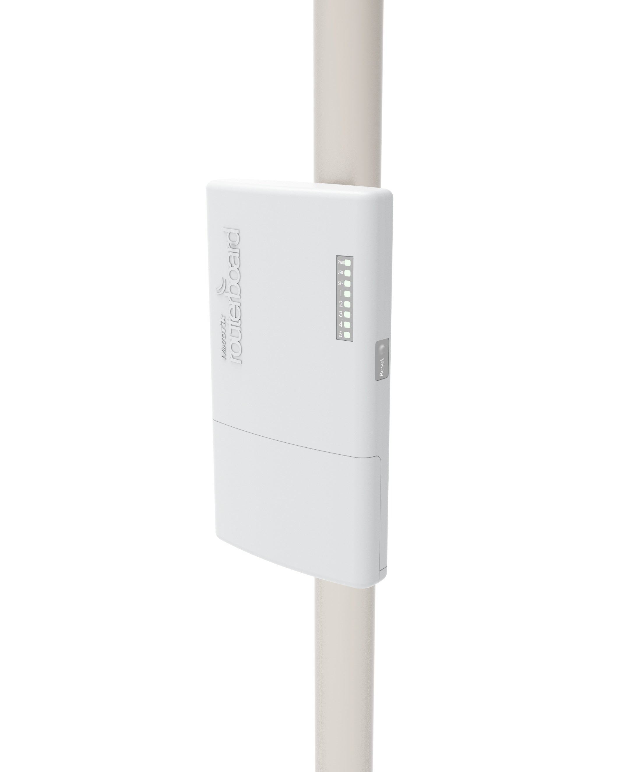 MikroTik PowerBox Pro 5x Gigabit Ethernet Router w/ PoE-out, SFP Cage, Outdoor Enclosure, 800MHz CPU, 128MB RAM