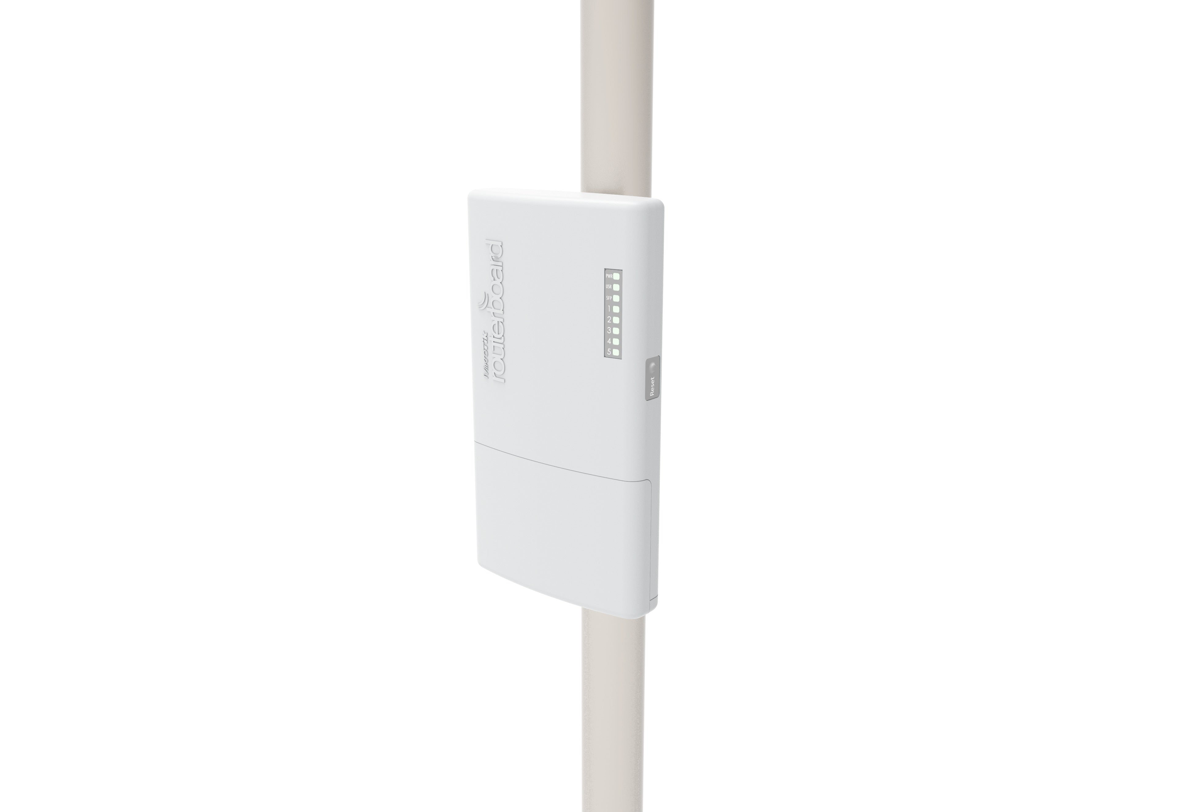 MikroTik PowerBox Pro 5x Gigabit Ethernet Router w/ PoE-out, SFP Cage, Outdoor Enclosure, 800MHz CPU, 128MB RAM