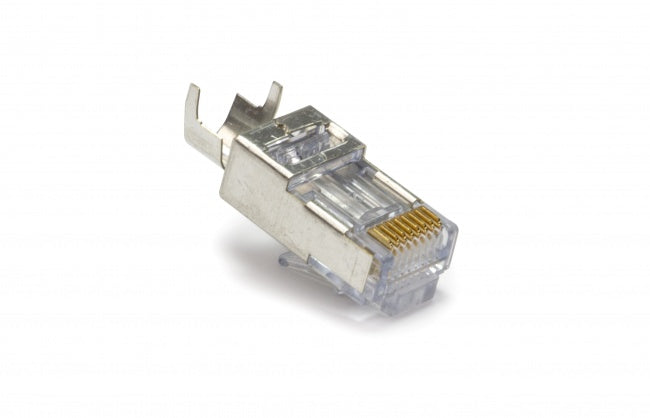 Shielded EZ-RJ45 Connectors for CAT5e & CAT6 with External Ground 50-Pieces