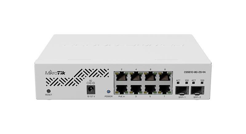 MikroTik Cloud Smart Switch with 8 Port GbE 2 Port 10G SFP+