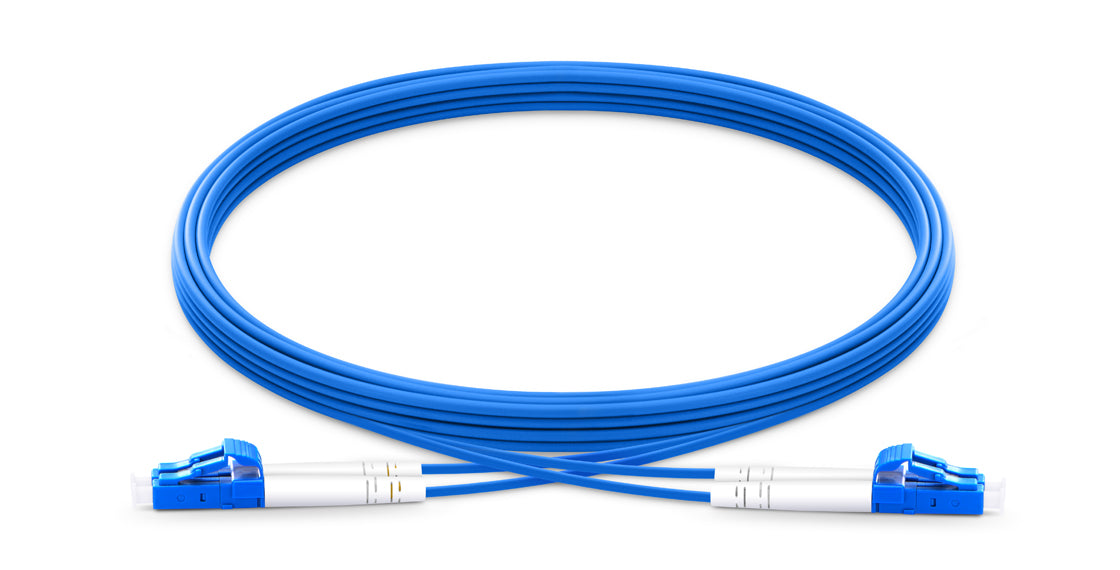 OS2 9/125 Single Mode LC to LC Duplex Indoor Armored Fiber Optic Cable 1 Meter