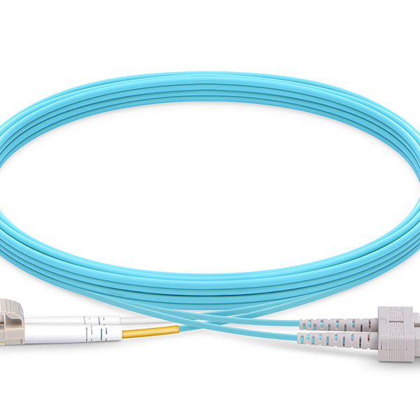 5m (16ft) LC to SC Duplex OM4 Multimode Fiber Optic Patch Cable