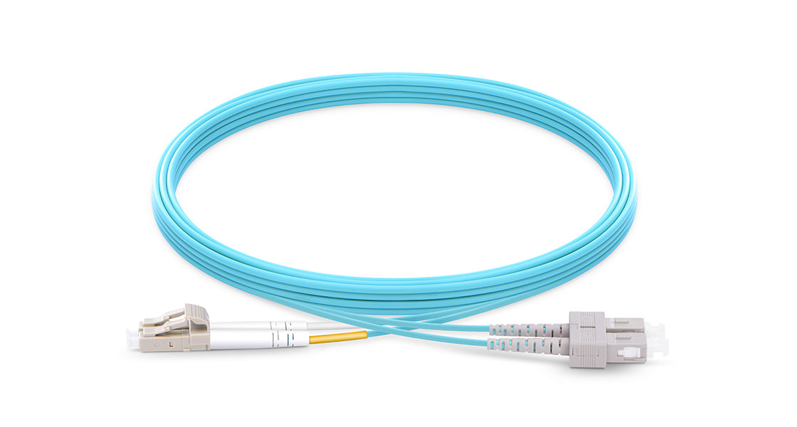 5m (16ft) LC to SC Duplex OM4 Multimode Fiber Optic Patch Cable