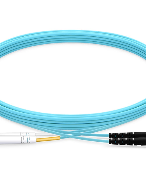 LC UPC to ST UPC Duplex OM3 Multimode PVC (OFNR) 2.0mm Fiber Optic Patch Cable 5m (16ft)