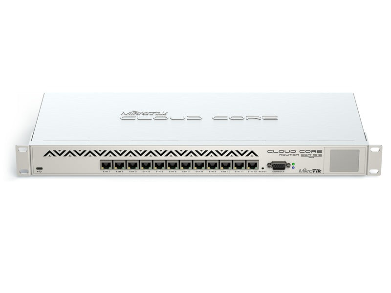 MikroTik CCR1016-12G Cloud Core Router, 16 Core CPU, 12-Port Gigabit Ethernet, 2GB RAM, RouterOS Lvl 6