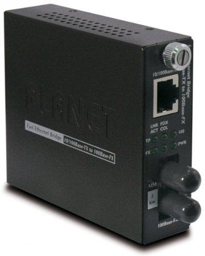 Planet FST-801 10/100Base-TX to 100Base-FX (ST, MM) Smart Media Converter-2km