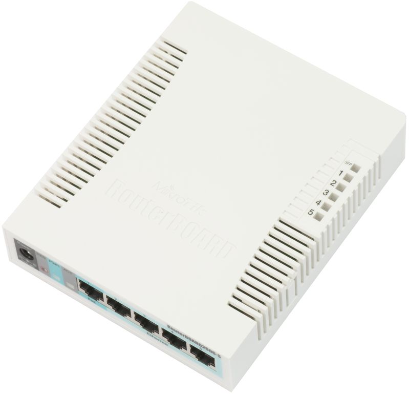 Mikrotik RB260GS, Atheros AR8327, Smart switch, 5 Gigabit Ethernet ports, 1 SFP Port