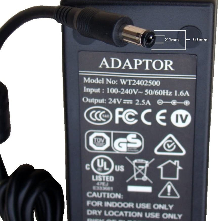 MikroTik 24HPOW AC/DC 24V 2.5A 60W 5.5mm 2.1mm DC Plug