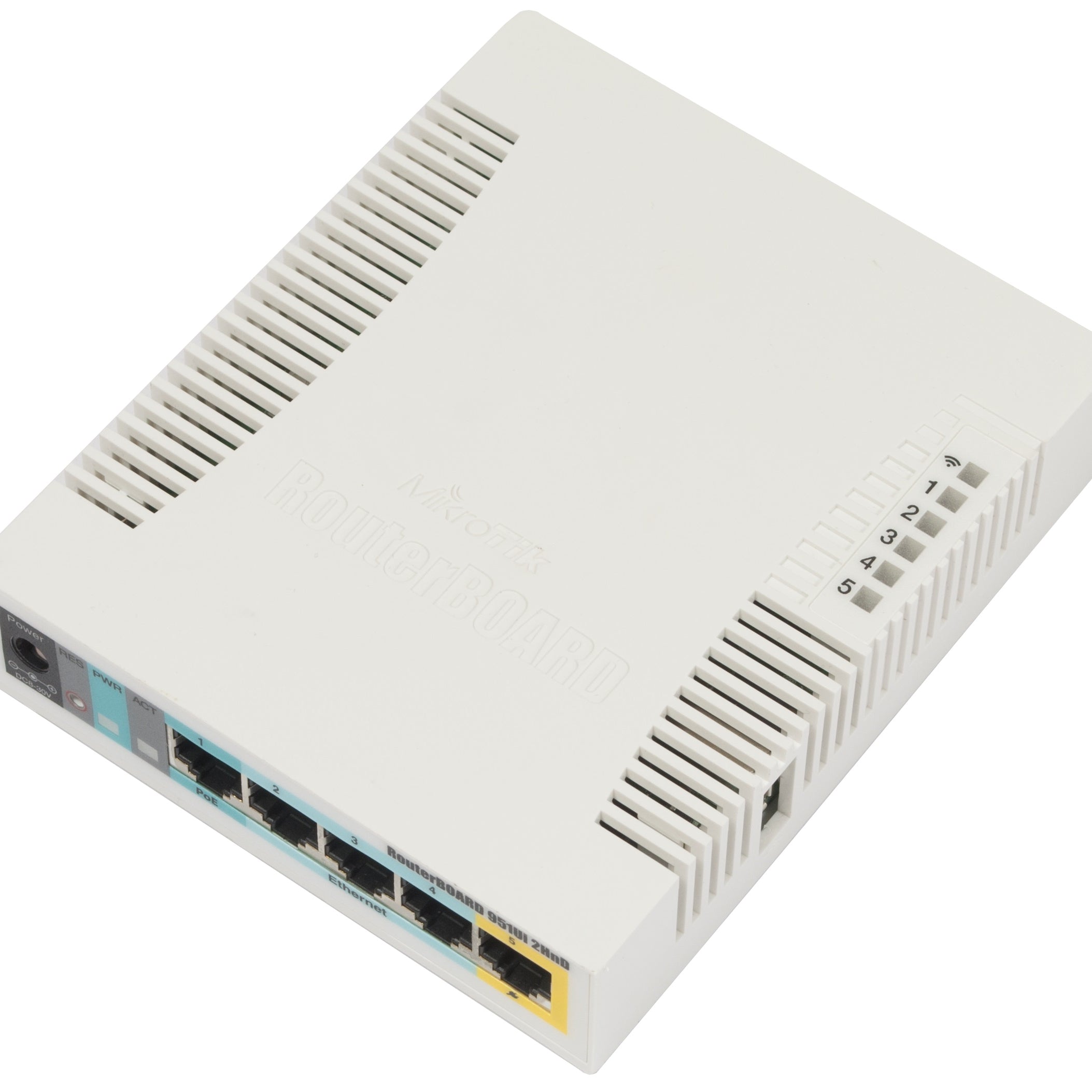 MikroTik RB951Ui-2HnD Router w/ Integrated 2.4GHz Wireless, 600MHz CPU, 128MB RAM, 5x LAN, PoE Out