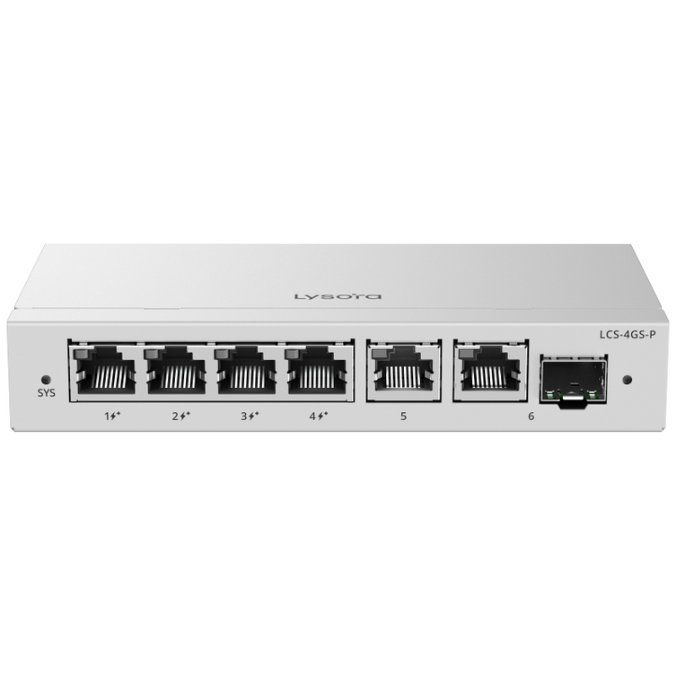 Lysora LCS-4GS-P 4-Port Cloud Managed PoE Switch with 54 W PoE Budget