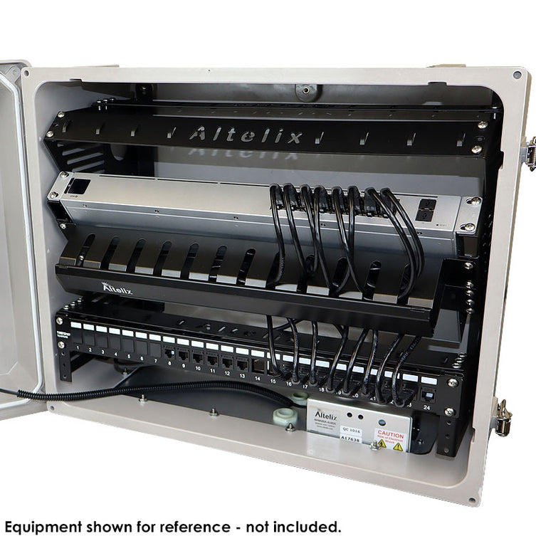 Fiberglass Weatherproof NEMA Enclosure with 19" Wide Slanted Rack 16x20x12