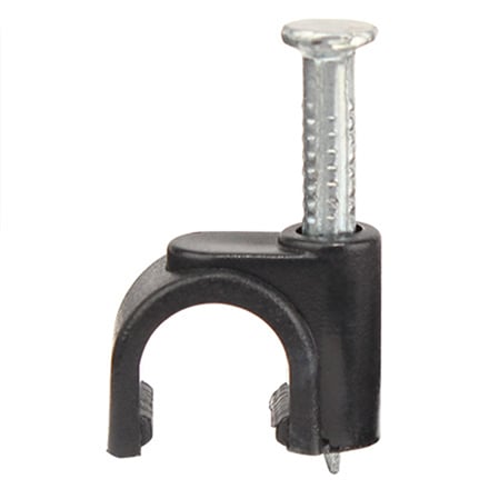 Single Nail-In Cable Clips for RG6 Coax w/ 3/4" Concrete Nail, Qty. 100