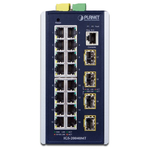 Planet L2+ Industrial 16-Port Gigabit 4x SFP Managed Switch