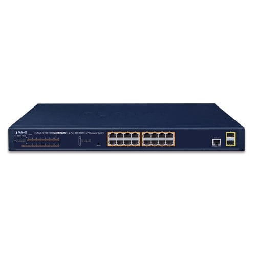 Planet 16-Port Managed PoE+ Gigabit Ethernet Switch 2-Port SFP (220W)