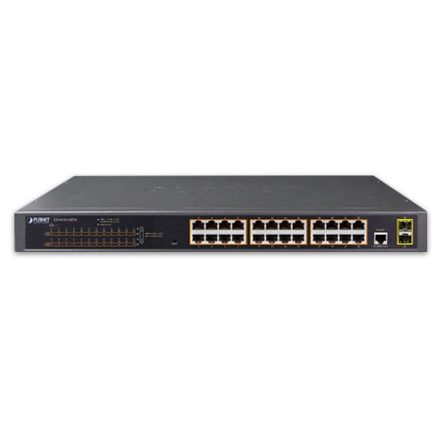 Planet GS-4210-24P2S 24-Port 10/100/1000T 802.3at PoE + 2-Port 100/1000X SFP Managed Switch