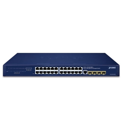 Planet 24-Port 1G + 4-Port SFP Managed Gigabit Switch Redundant Power