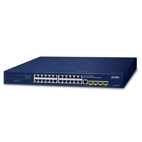 Planet 24-Port 1G + 4-Port SFP Managed Gigabit Switch Redundant Power