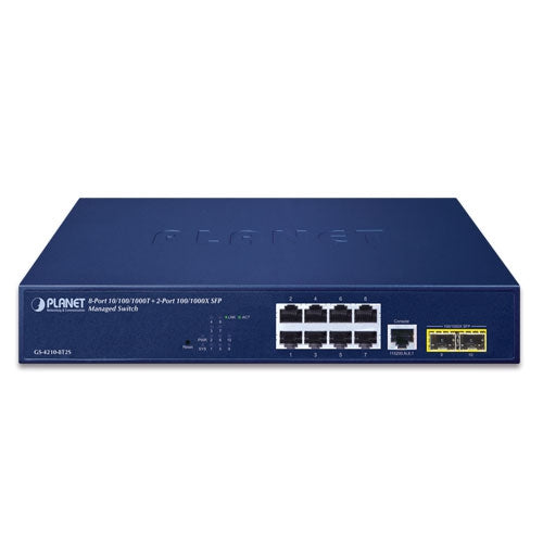 Planet L2/L4 8-Port Gigabit Ethernet 2-SFP Managed Switch