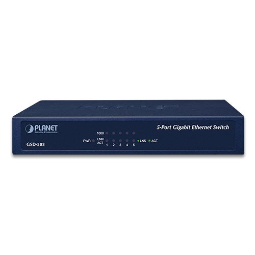 Planet GSD-503 5-Port Gigabit Ethernet Switch, Metal Case