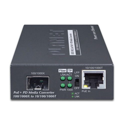 Planet  GT-805A-PD 802.3at PoE+ PD Copper to SFP Gigabit Media Converter