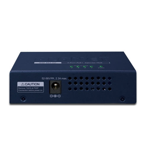 Planet 4-Port IEEE 802.3at High Power over Ethernet Injector Hub