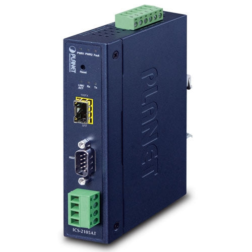 Planet Industrial 1-port RS232/422/485 Serial Device Server 1-Port 100BASE-FX