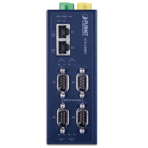 Planet Industrial 4-Port RS232/RS422/RS485 Serial Device Server