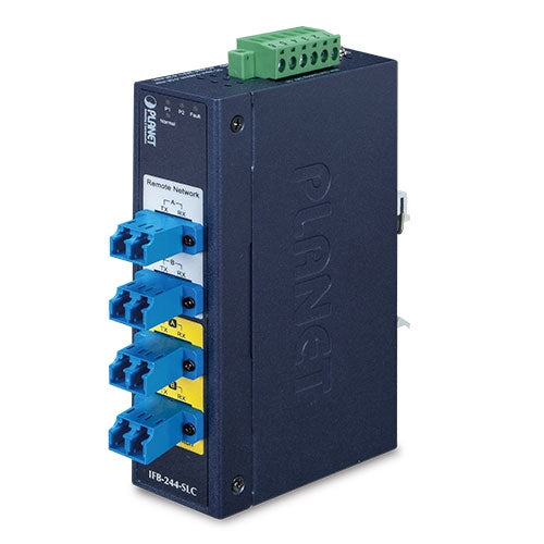 Planet Industrial 2-channel Optical Fiber Bypass Switch w/ 4 x LC Single-Mode