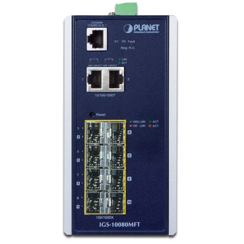 Planet IGS-10080MFT 8-Port SFP + 2-Port GigE Managed Switch