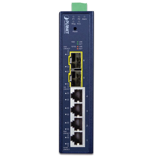 Planet Industrial L2/L4 4-Port Gigabit 2-Port SFP Managed