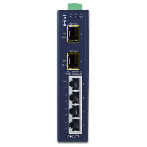 Planet IGS-620TF Industrial 4-Port 10/100/1000T + 2-Port SFP Ethernet Switch