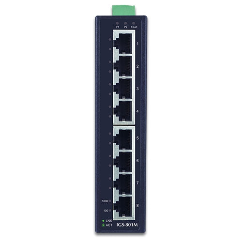 Planet IGS-801M IP30 8-Port Industrial Manageable Gigabit Switch