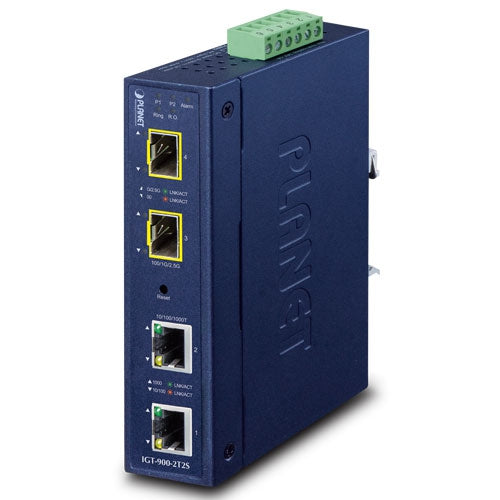 Planet Industrial 2-Port Gigabit + 2-Port 1G/2.5G SFP Managed Media Converter