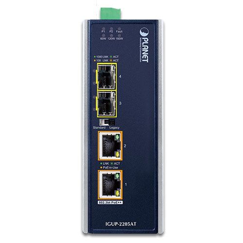 Planet Industrial 2-Port SFP to 2-Port 802.3bt PoE++ Media Converter